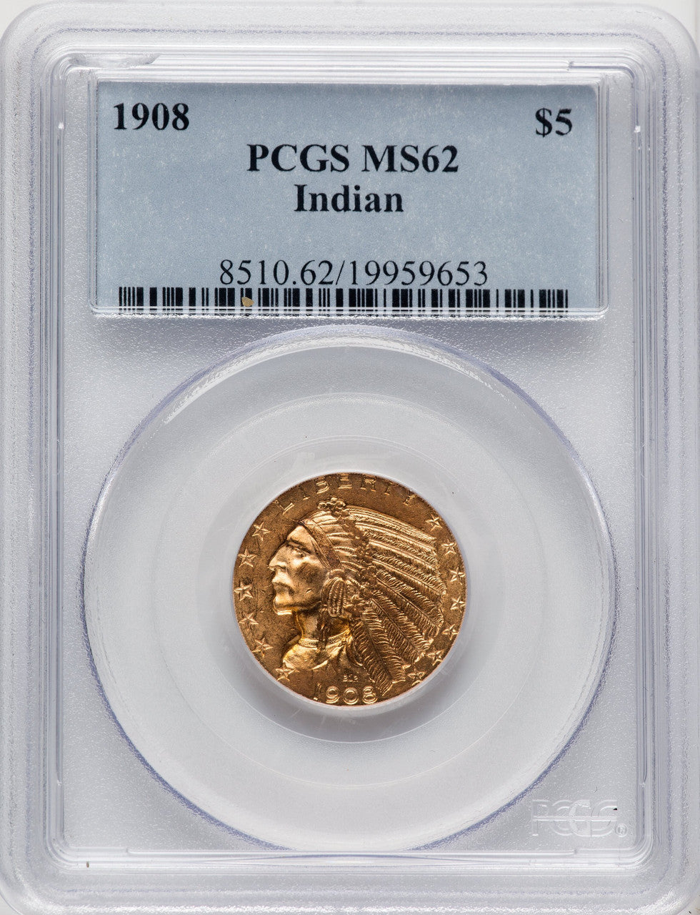 1908 $5 Indian Indian Half Eagle PCGS MS62 (505961039)