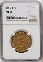 1852 $10 Liberty Eagle NGC AU55 (764372006)