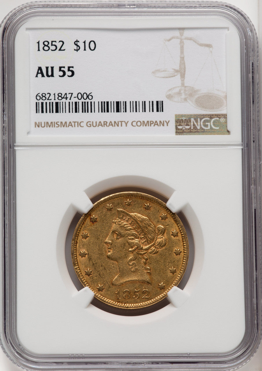 1852 $10 Liberty Eagle NGC AU55 (764372006)