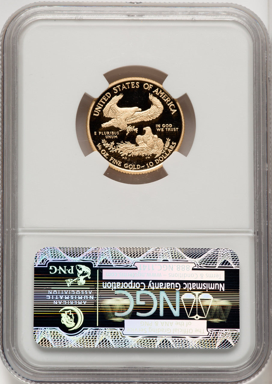 2010-W $10 Quarter-Ounce Gold Eagle First Strike ER Blue NGC PF70 (766510020)