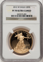 2012-W $50 One-Ounce Gold Eagle Brown Label NGC PF70 (771460001)