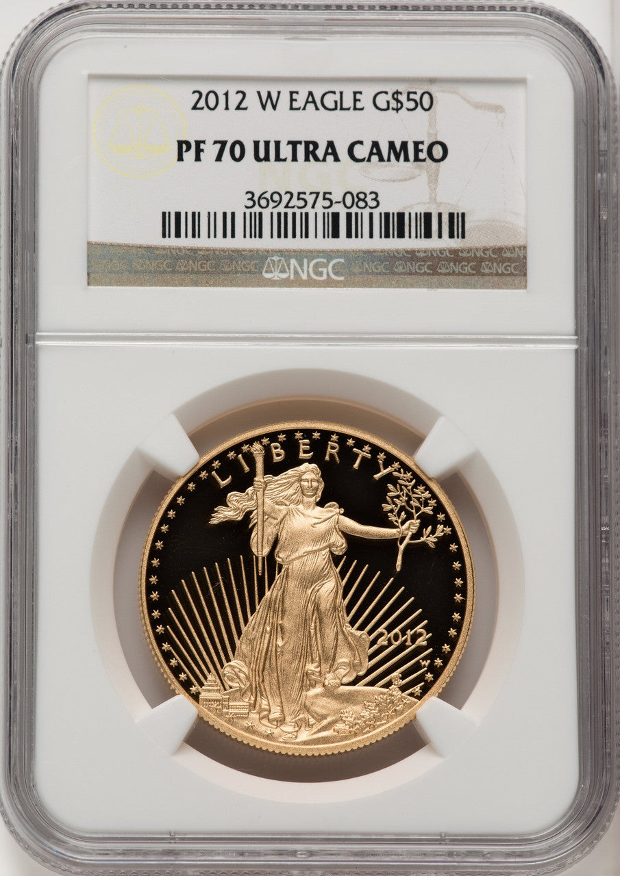 2012-W $50 One-Ounce Gold Eagle Brown Label NGC PF70 (771460001)