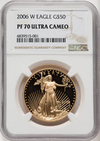 2006-W $50 One-Ounce Gold Eagle 20th Anniversary Brown Label NGC PF70 (771299001)