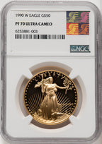 1990-W $50 One-Ounce Gold Eagle NGC PF70 (771603009)