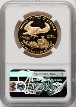 1990-W $50 One-Ounce Gold Eagle NGC PF70 (771603009)