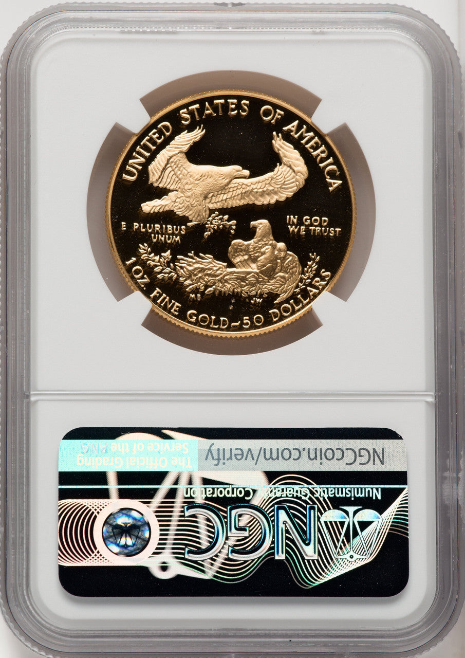 1990-W $50 One-Ounce Gold Eagle NGC PF70 (771603009)