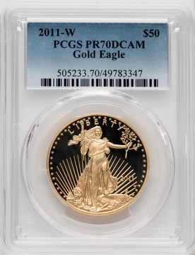 2011-W $50 One-Ounce Gold Eagle Blue Gradient PCGS PR70
