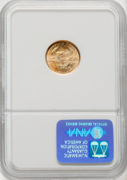 2000 $5 Tenth-Ounce Gold Eagle Brown Label NGC MS70