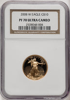 2008-W $10 Quarter-Ounce Gold Eagle NGC PF70 (506711021)