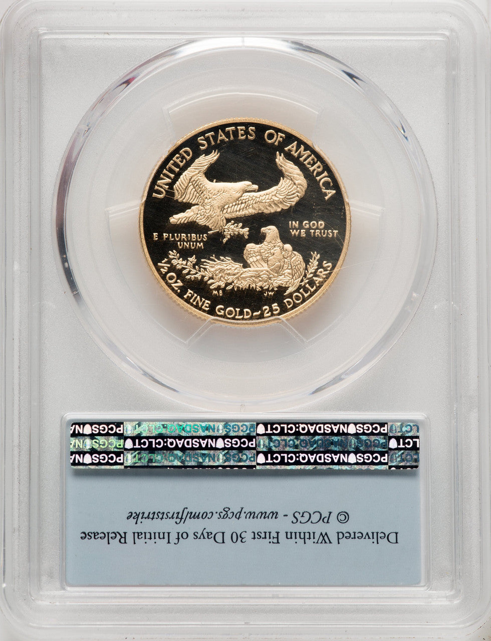 2016-W $25 Half-Ounce Gold Eagle 30th Anniversary FS Flag PCGS PR70