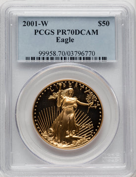 2001-W $50 One-Ounce Gold Eagle PCGS PR70