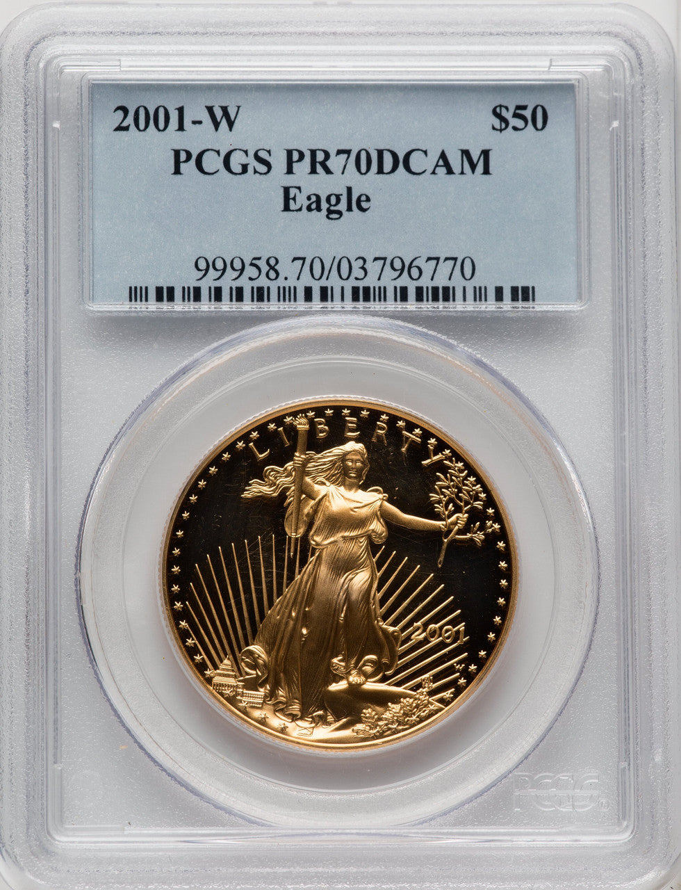 2001-W $50 One-Ounce Gold Eagle PCGS PR70
