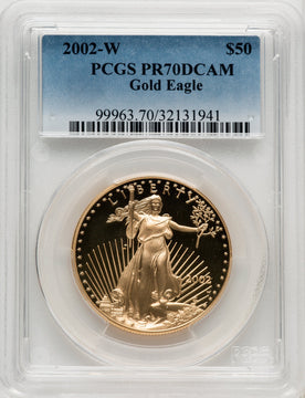 2002-W $50 One-Ounce Gold Eagle PCGS PR70