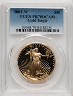 2003-W $50 One-Ounce Gold Eagle PCGS PR70