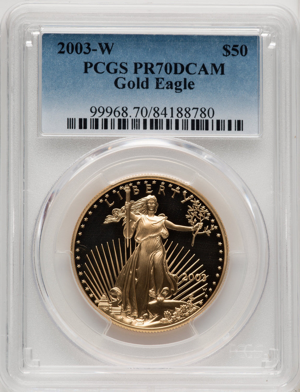 2003-W $50 One-Ounce Gold Eagle PCGS PR70