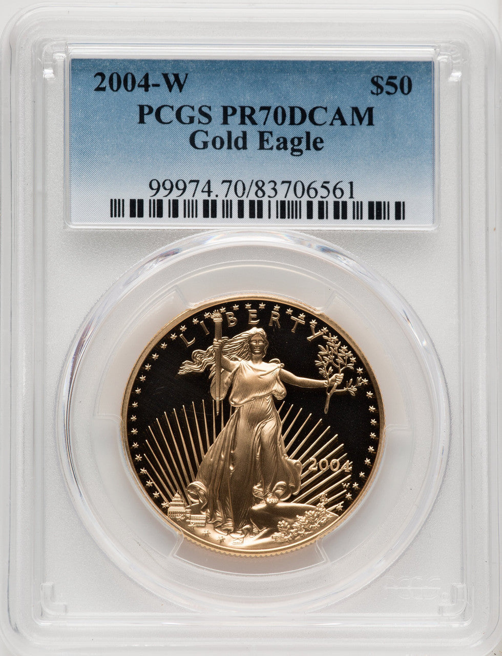 2004-W $50 One-Ounce Gold Eagle PCGS PR70 (506708071)