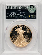 2020-W G$50 One-Ounce Gold Eagle First Day of Issue Cleveland Art Deco PRDC PCGS PR70