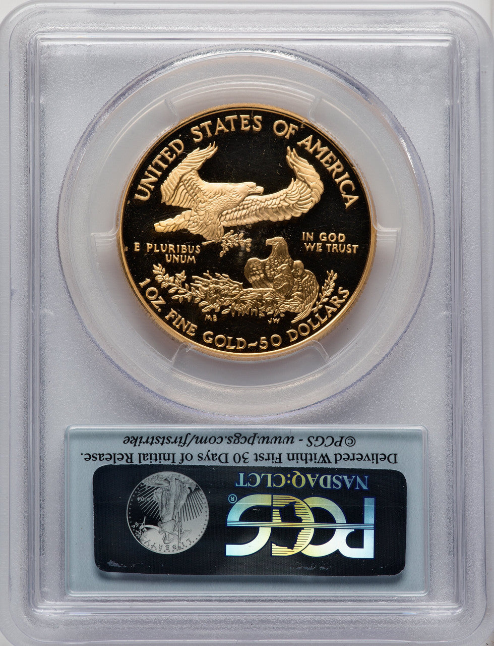 2006-W $50 One-Ounce Gold Eagle 20th Anniversary Set First Strike PCGS PR70