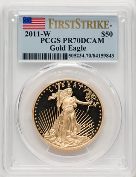 2011-W $50 One-Ounce Gold Eagle 25th Anniversary First Strike PCGS PR70 (506708064)