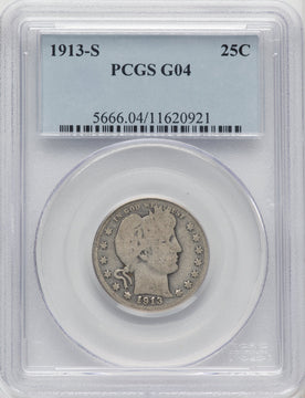 1913-S 25C Barber Quarter PCGS G4