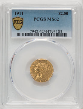 1911 $2.50 Indian Quarter Eagle PCGS MS62 (771323034)