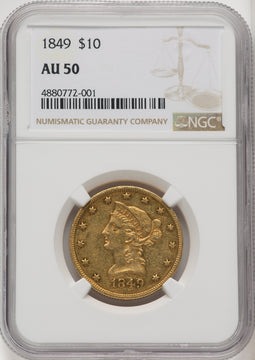 1849 $10 Liberty Eagle NGC AU50 (771296007)