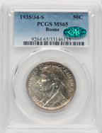 1935/34-S 50C Boone CAC Commemorative Silver PCGS MS65