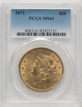 1872 $20 Liberty Double Eagle PCGS MS61 (771831015)