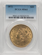 1872 $20 Liberty Double Eagle PCGS MS61 (771831015)