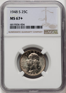 1948-S 25C Washington Quarter NGC MS67+ (771930010)