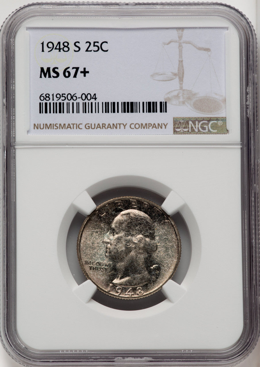 1948-S 25C Washington Quarter NGC MS67+ (771930010)