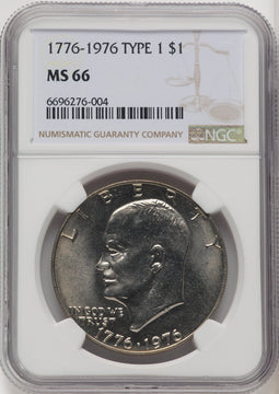1976 $1 T1 Eisenhower Dollar NGC MS66 (771928012)