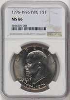 1976 $1 T1 Eisenhower Dollar NGC MS66 (771928012)
