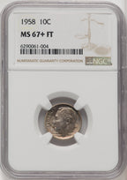 1958 10C FB Roosevelt Dime NGC MS67+ (771930008)