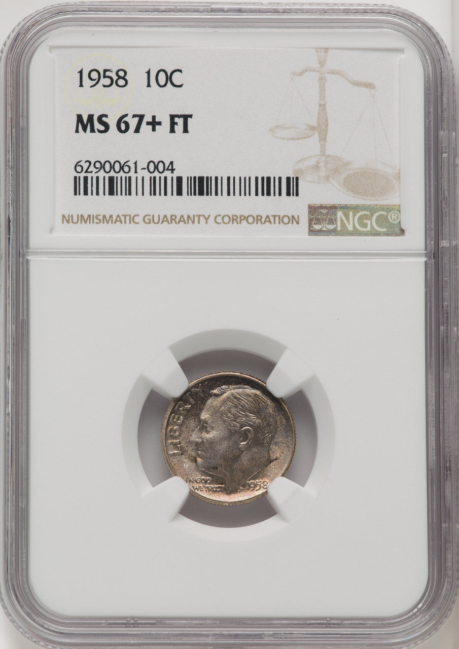 1958 10C FB Roosevelt Dime NGC MS67+ (771930008)