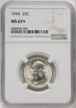 1944 25C Washington Quarter NGC MS67+ (771930009)
