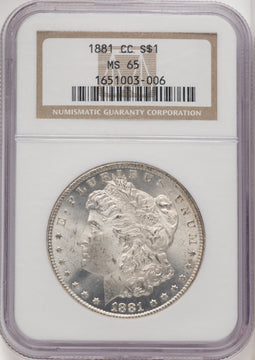 1881-CC Morgan Dollar NGC MS65