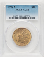 1912-S $10 Indian Eagle PCGS AU58