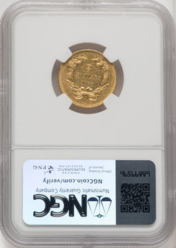 1861 $3 Three Dollar Gold Pieces NGC AU55