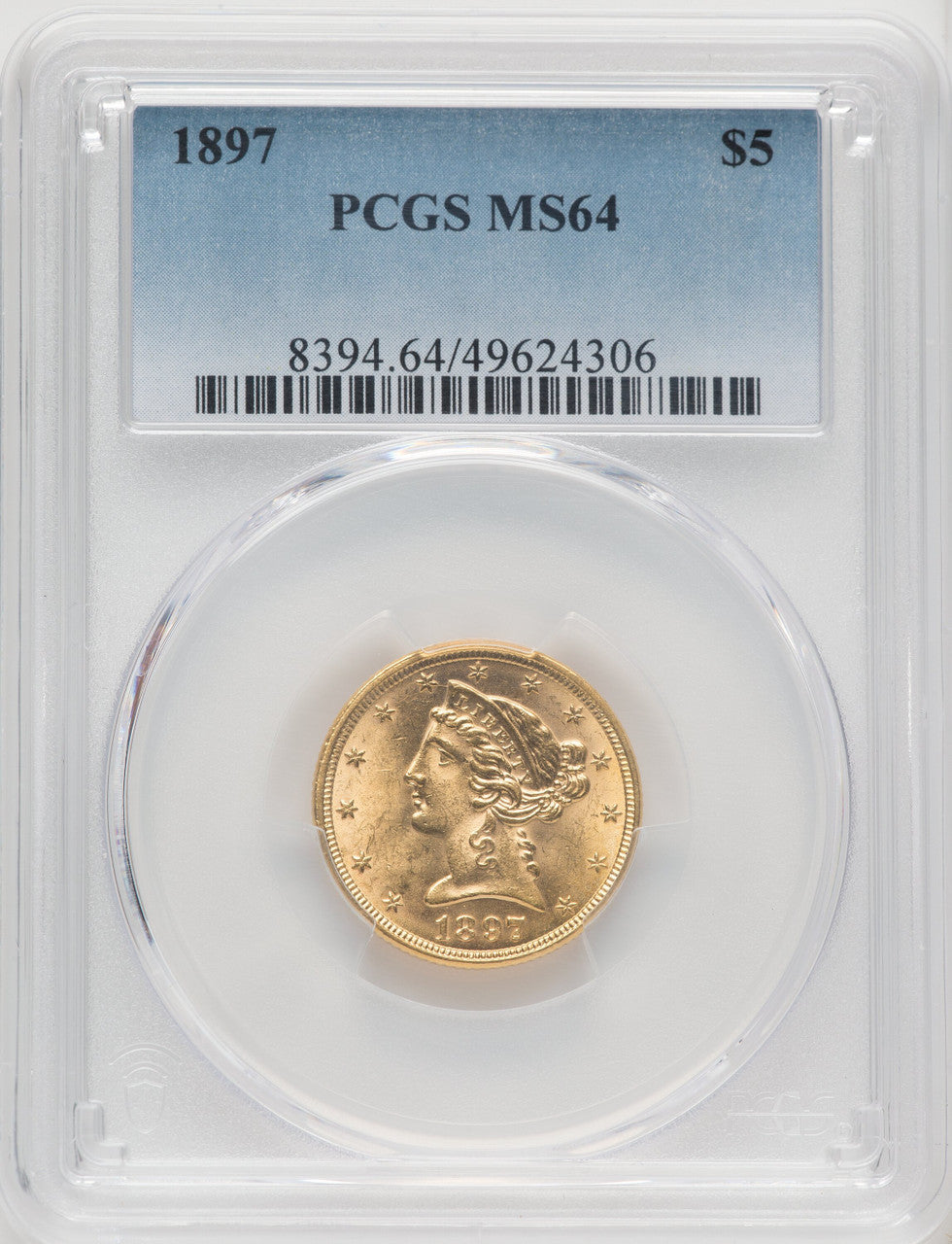 1897 $5 Liberty Half Eagle PCGS MS64