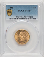 1885 $5 Liberty Half Eagle PCGS MS64