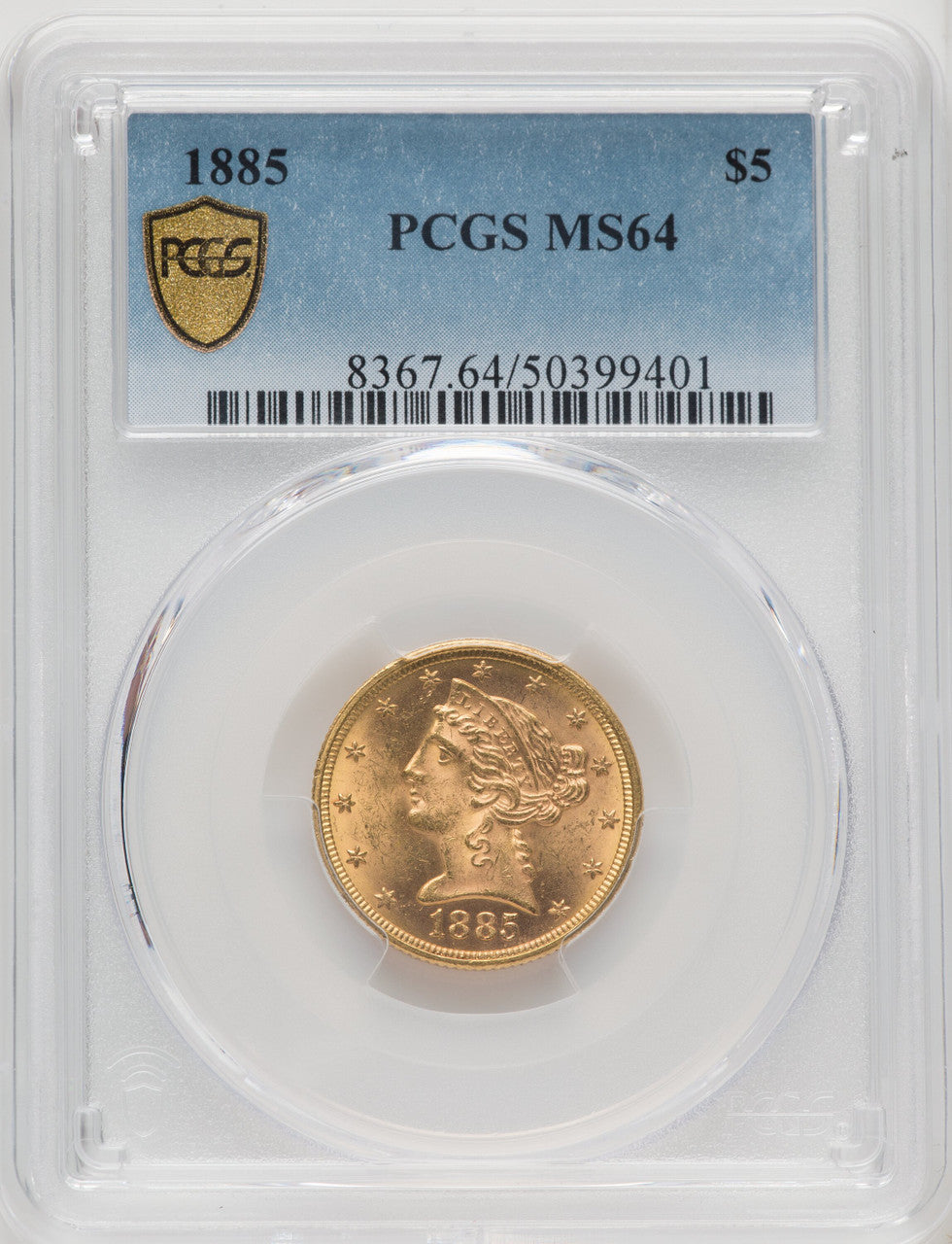 1885 $5 Liberty Half Eagle PCGS MS64