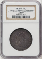 1805/4 50C O-101 Early Half Dollar NGC AU50