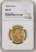 1894-O $10 Liberty Eagle NGC MS62