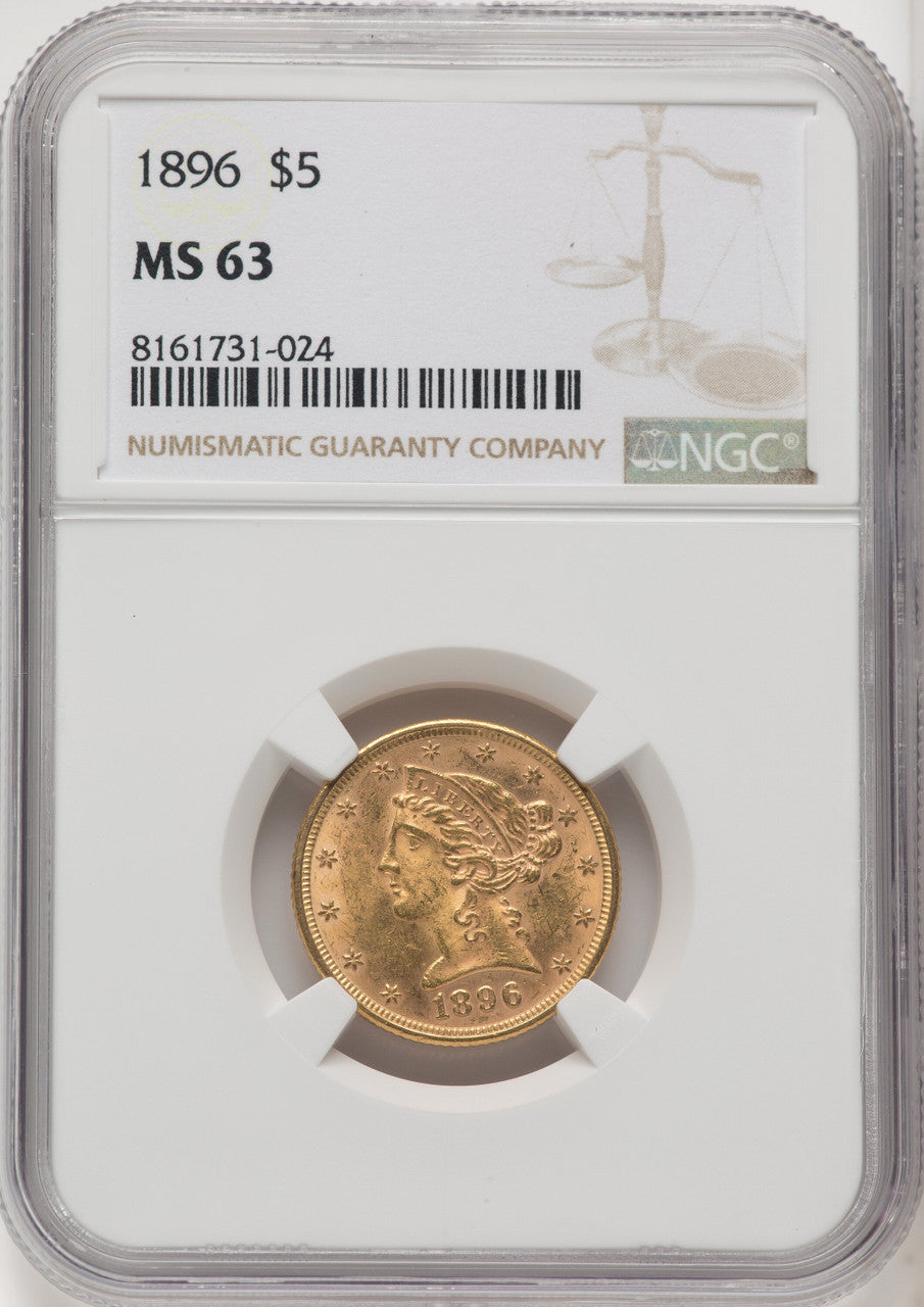 1896 $5 Liberty Half Eagle NGC MS63 (572152058)