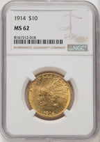 1914 $10 Indian Eagle NGC MS62 (572165021)
