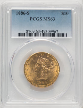 1886-S $10 Liberty Eagle PCGS MS63