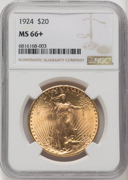 1924 $20 Saint Saint-Gaudens Double Eagle NGC MS66+ (519725006)