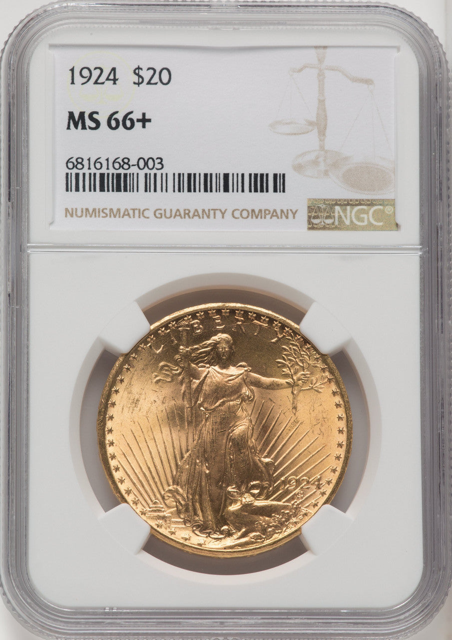 1924 $20 Saint Saint-Gaudens Double Eagle NGC MS66+ (519725006)