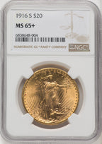 1916-S $20 Saint-Gaudens Double Eagle NGC MS65+